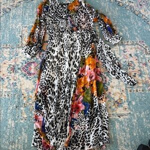 Floral and Animal Print Maxi Dress